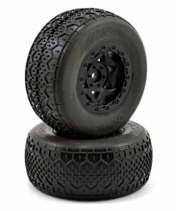 AKA Deja Vu Wide SC Pre-Mounted Tires (Slash Rear) (2) (Black) (Ultra Soft) W/12mm Hex
