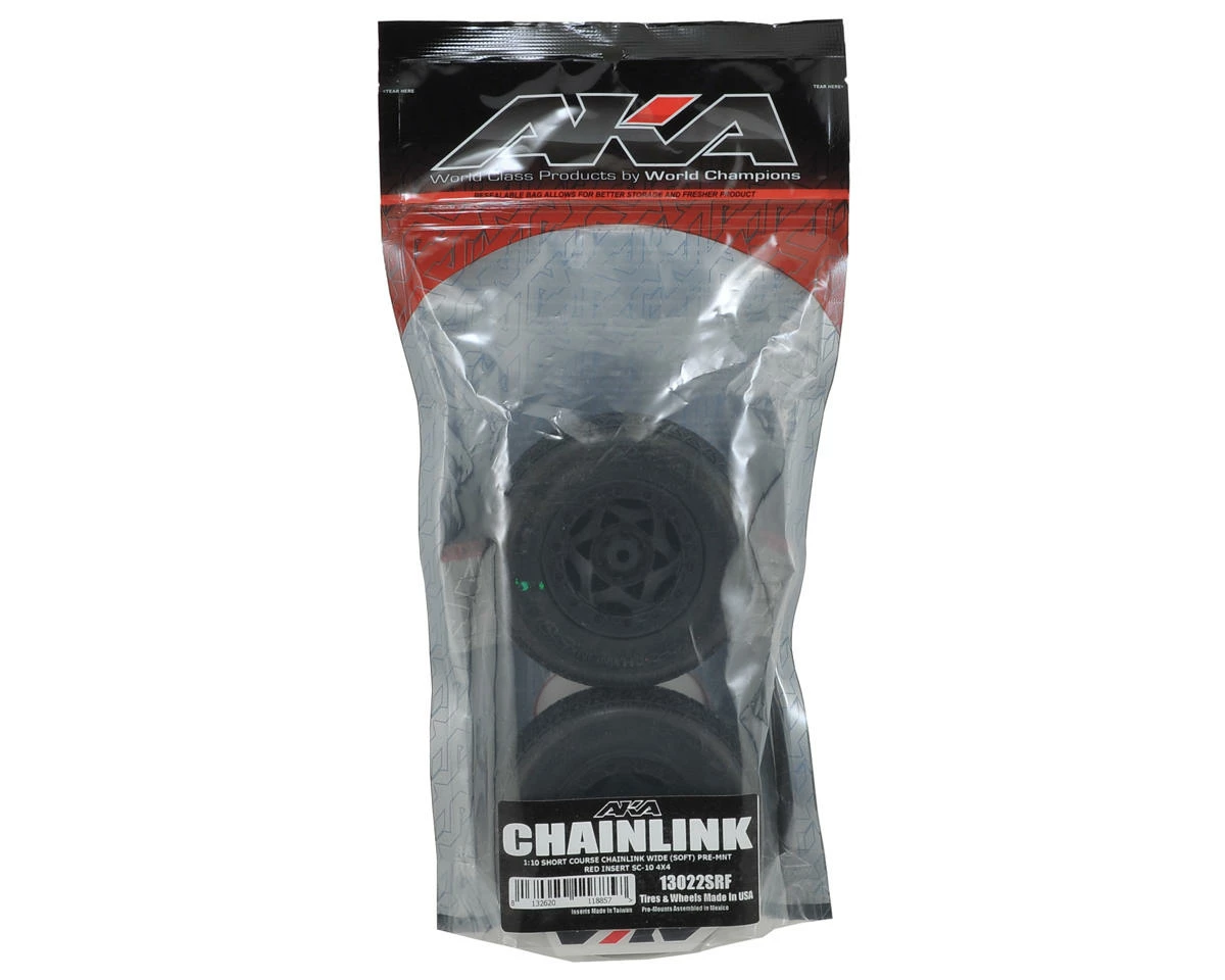 AKA Chain Link Wide SC Pre-Mounted Tires (SC5M) (2) (Black) (Soft) W/12mm Hex - Image 3
