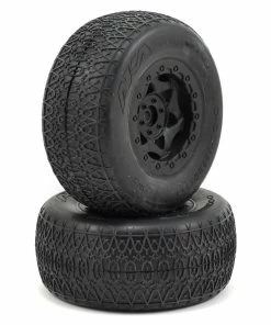 AKA Chain Link Wide SC Pre-Mounted Tires (SC6/Slash) (2) (Black) (Super Soft) W/12mm Hex (fits SC6/Slash/Blitz)