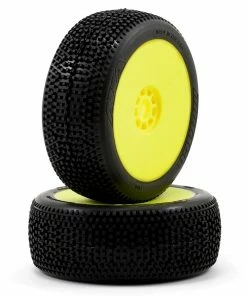 AKA Impact 1/8 Buggy Pre-Mounted Tires (2) (Yellow) (Super Soft - Long Wear)