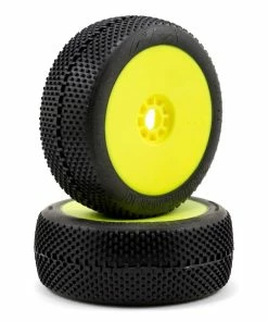 AKA Gridiron II 1/8 Buggy Premounted Tires (2) (Yellow) (Super Soft - Long Wear)