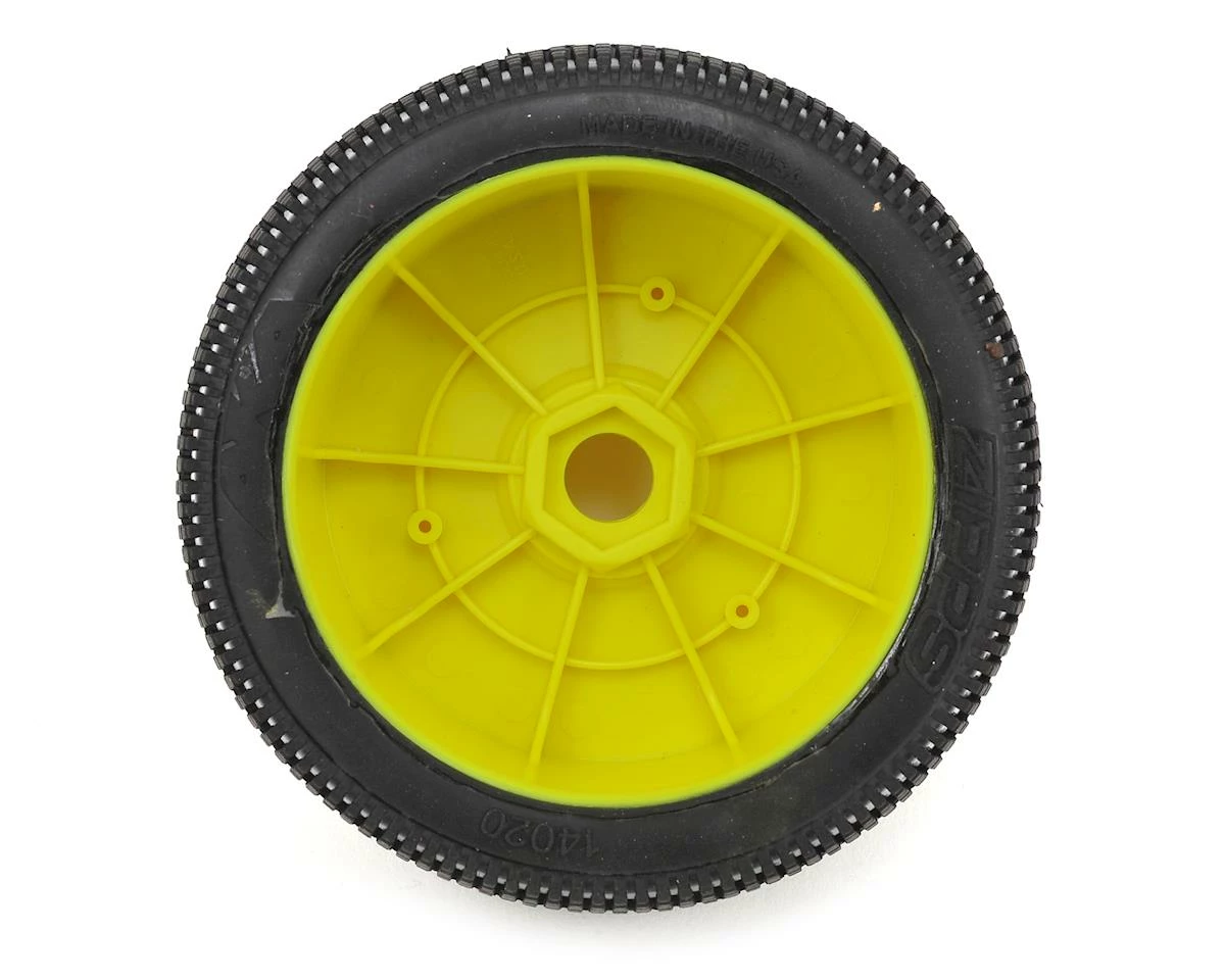 AKA EVO Zipps 1/8 Buggy Pre-Mounted Tires (2) (Yellow) (Medium - Long Wear) - Image 2