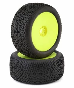 AKA EVO Scribble 1/8 Truggy Pre-Mounted Tires (2) (Yellow) (Super Soft - Long Wear)