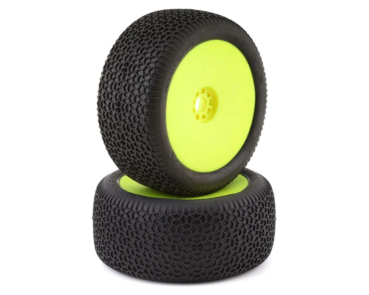 AKA EVO Scribble 1/8 Truggy Pre-Mounted Tires (2) (Yellow) (Super Soft - Long Wear) 3 AKA EVO Scribble 1/8 Truggy Pre-Mounted Tires (2) (Yellow) (Super Soft - Long Wear)
