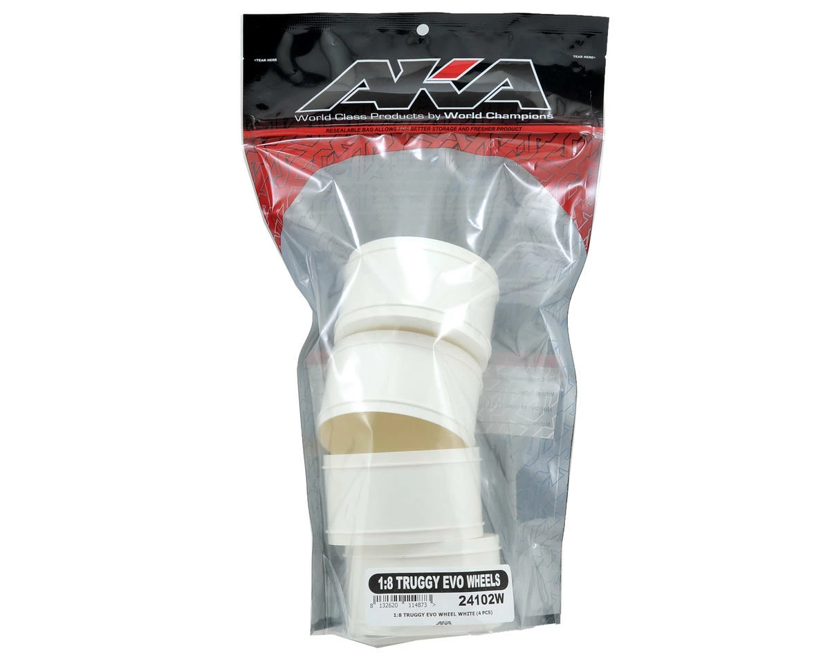 AKA EVO 1/8 Truggy Standard Offset Wheels (4) (White) - Image 2