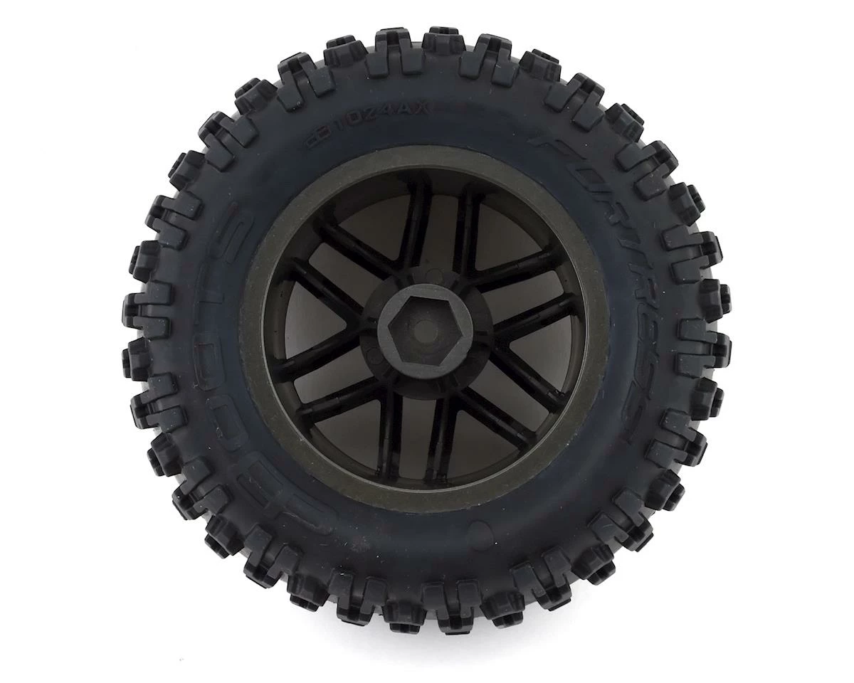 Arrma BLX 4x4 Dboots 'Fortress MT' 1/8 Pre-mounted Tire Set (Gun Metal) (2) - Image 2