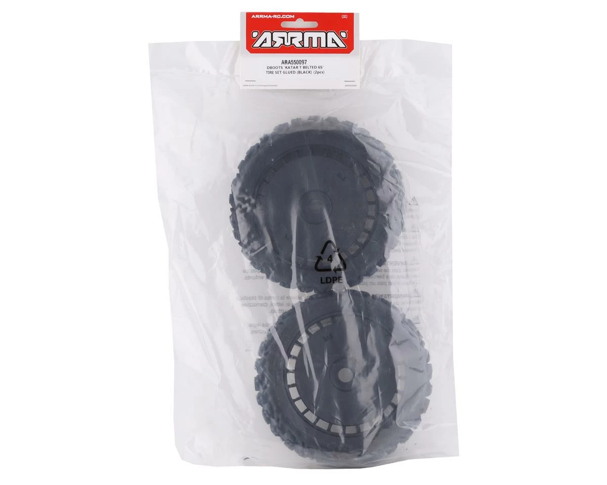 Arrma DBoots Katar T Belted Pre-mounted Tires W/17mm Hex (Black) (2) - Image 2