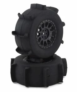 Team Associated Sand Paddle Pre-Mounted Rear Tires W/Method Wheels (Black) W/12mm Hex