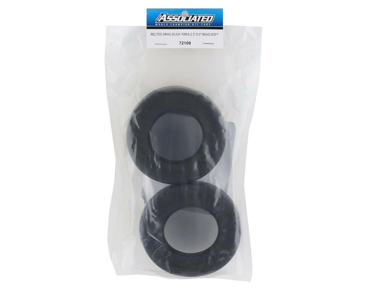 Team Associated DR10 Rear Belted Drag Slick Tires (2) (Soft) - Image 2