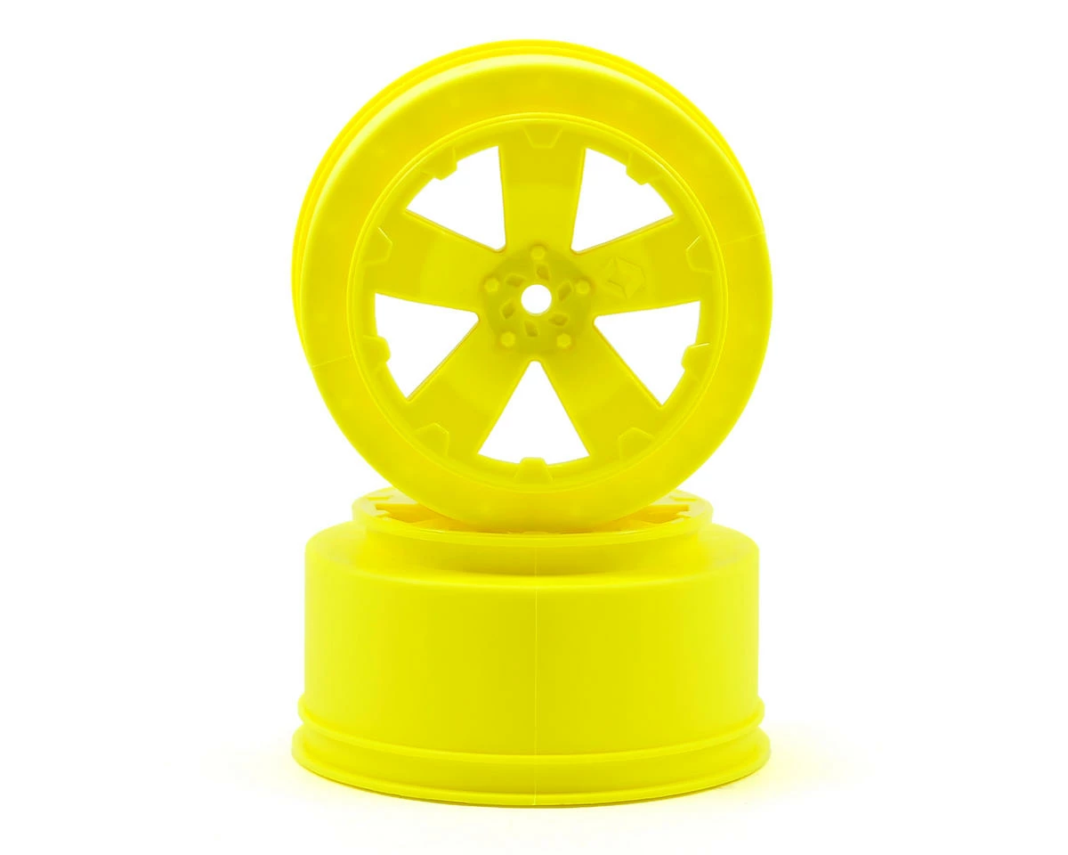 Avid RC 12mm Hex "Sabertooth" Short Course Wheels (Yellow) (2) (22SCT/TEN-SCTE)