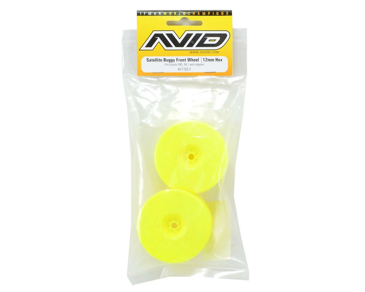 Avid RC 12mm Hex Satellite 2.2" Front Buggy Wheels (Yellow) (2) (B6/RB6/YZ2) 4 Avid RC 12mm Hex Satellite 2.2" Front Buggy Wheels (Yellow) (2) (B6/RB6/YZ2) - Image 2