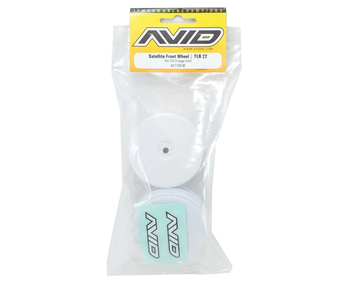 Avid RC 10mm Hex Satellite 2.2" Front Buggy Wheels (2) (TLR 22) (White) - Image 2