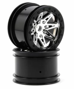 Axial Raceline Renegade 41mm Wide 2.2 Crawler Wheels (2) (Chrome/Black)
