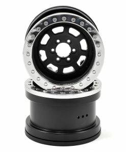 Axial Trail Ready HD IFD 2.2 Beadlock Crawler Wheels (2) (Black/Silver) W/Slim Ring