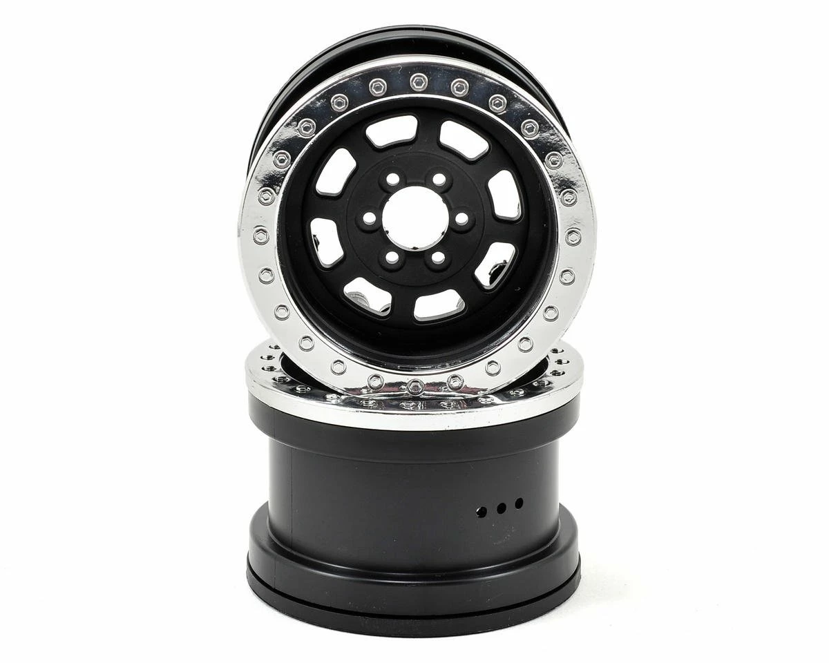 Axial Trail Ready HD IFD 2.2 Beadlock Crawler Wheels (2) (Black/Silver) W/Slim Ring