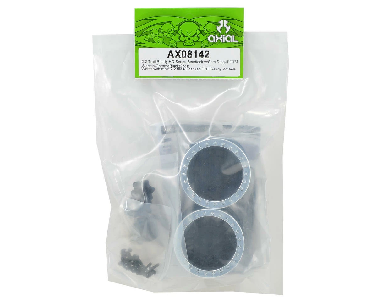 Axial Trail Ready HD IFD 2.2 Beadlock Crawler Wheels (2) (Black/Silver) W/Slim Ring - Image 3