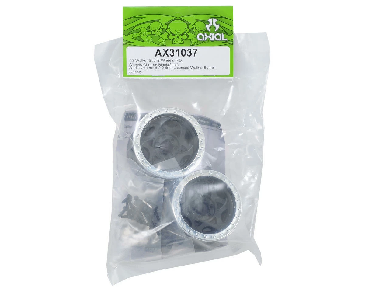 Axial Walker Evans IFD 2.2 Rock Crawler Wheels (2) (Black/Chrome) - Image 4