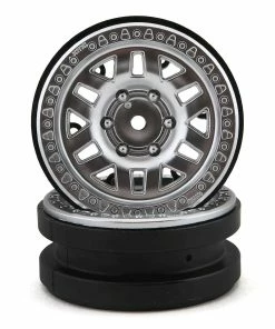 Axial 1.9" KMC Machete Beadlock Wheels (Satin Chrome) (2)