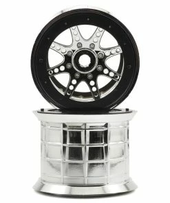 Axial 1/8 Oversize 8-Spoke 3.8 Beadlock Wheels, 17mm Hex, Chrome (2)