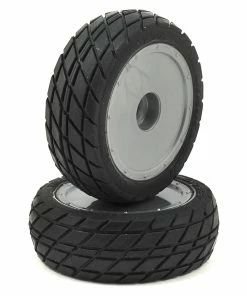 Custom Works Sticker Pre-Mounted Dirt Oval Front Tires (2) (Standard)