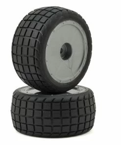 Custom Works Sticker 2 Pre-Mounted Dirt Oval Rear Tires (2) (Standard)