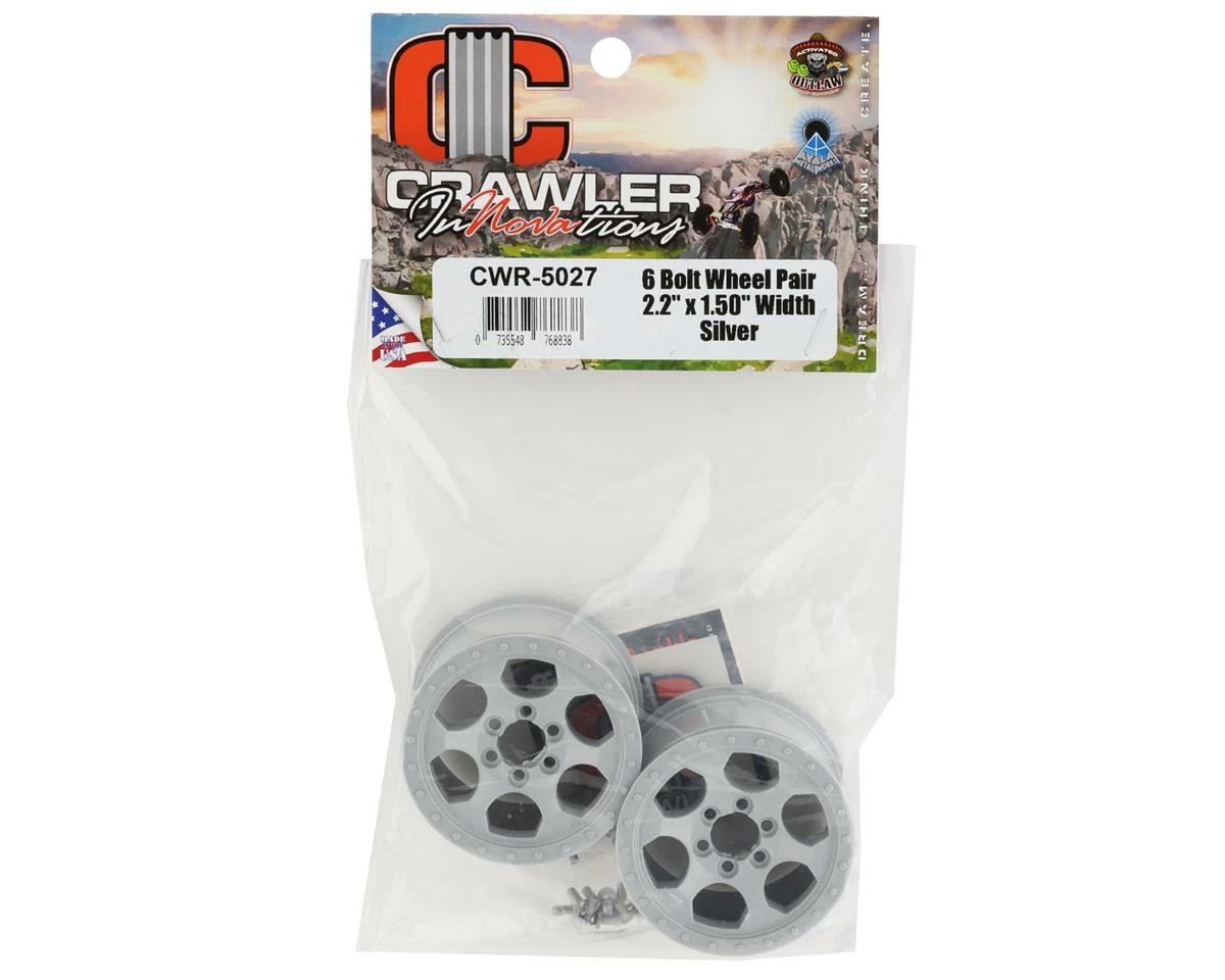 Crawler Innovations Double Deuce 6 Bolt 2.2 Crawler Wheel (Silver) (2) (1.5 Wide) - Image 4