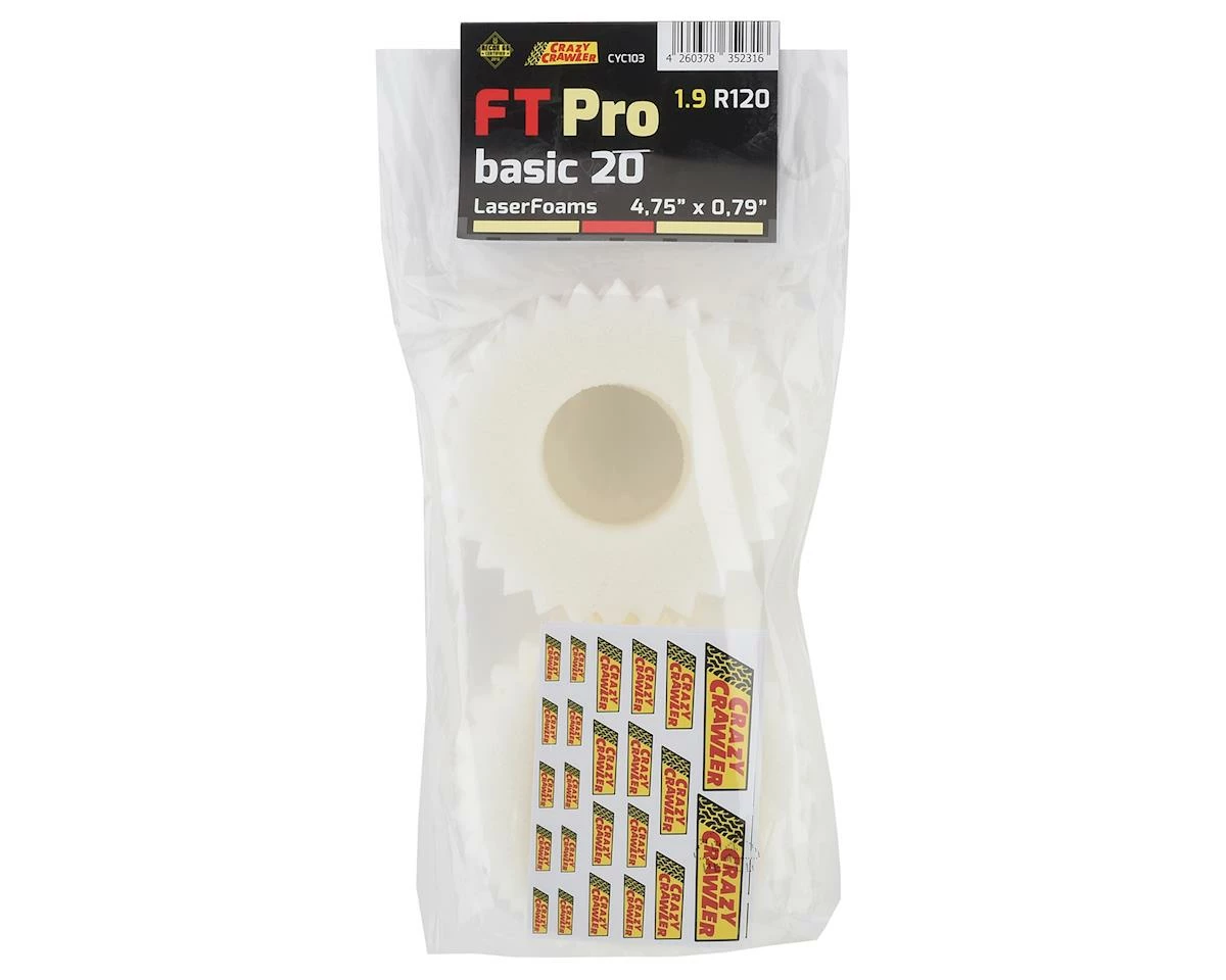 Crazy Crawler LaserFoam "FT Pro Basic20" 1.9" Foam Crawler Tire Insert (20mm) (4) (4.75" Tires) - Image 2