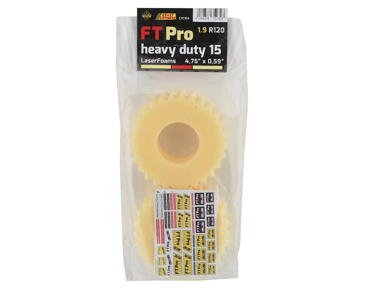 Crazy Crawler LaserFoam "FT Pro HD15" 1.9" Foam Crawler Tire Insert (15mm) (4) (4.75" Tires) - Image 2