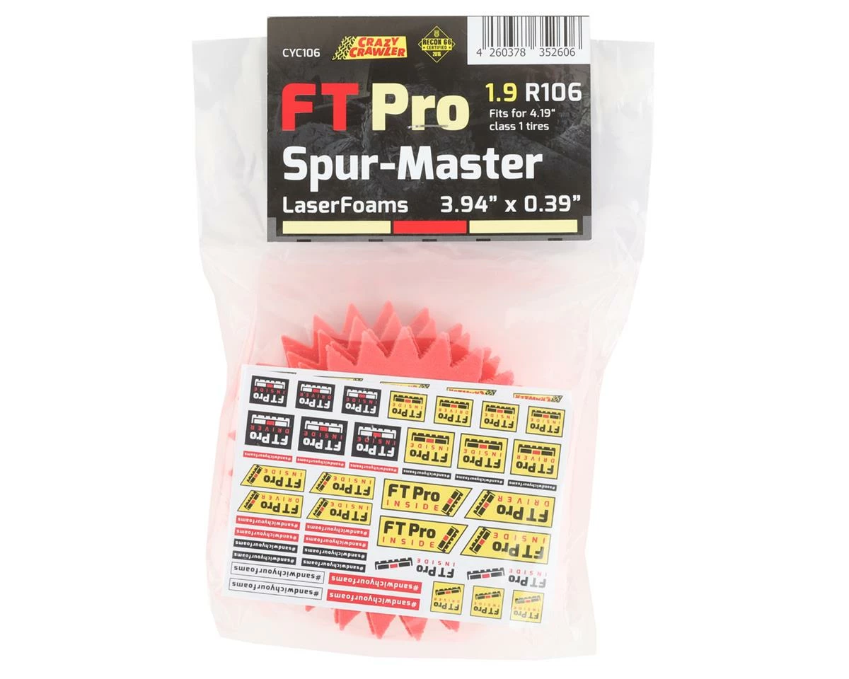 Crazy Crawler LaserFoam Class 1 FT Pro Spur Master 1.9" Crawler Tire Insert (4) (4.19" Tires) - Image 2