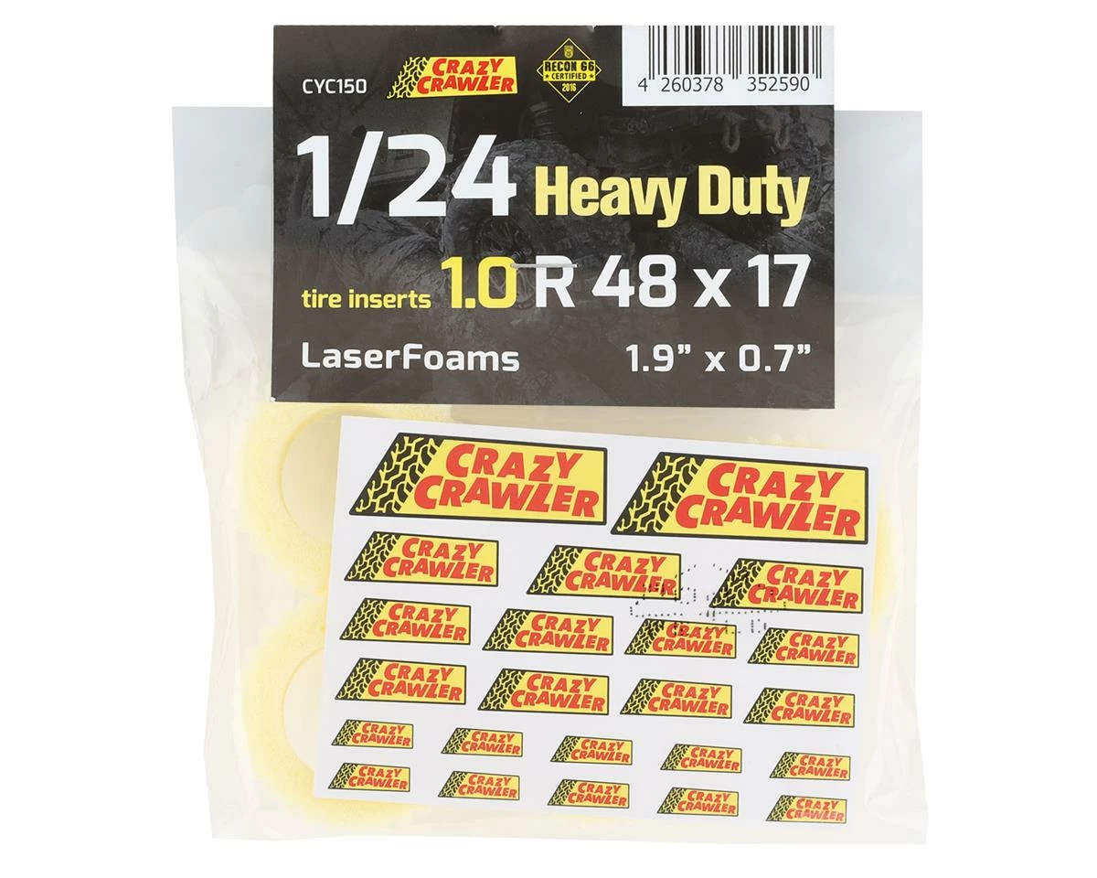 Crazy Crawler LaserFoam Heavy Duty 1.0 Foam Crawler Tire Insert (4) (48x17mm) - Image 2
