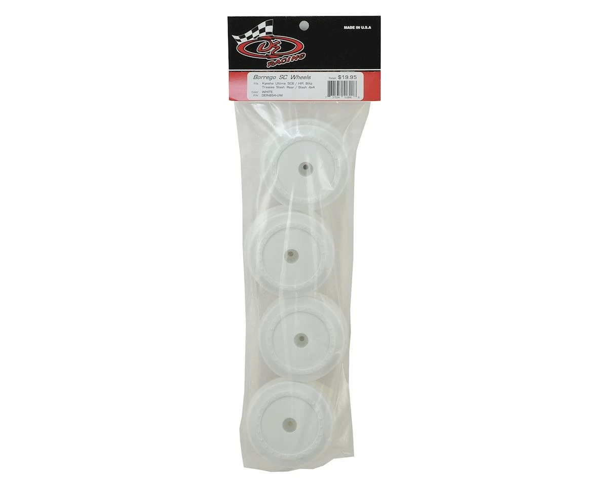 DE Racing 12mm Hex "Borrego" Short Course Wheels (White) (4) (SC6/Slash/Blitz) - Image 3