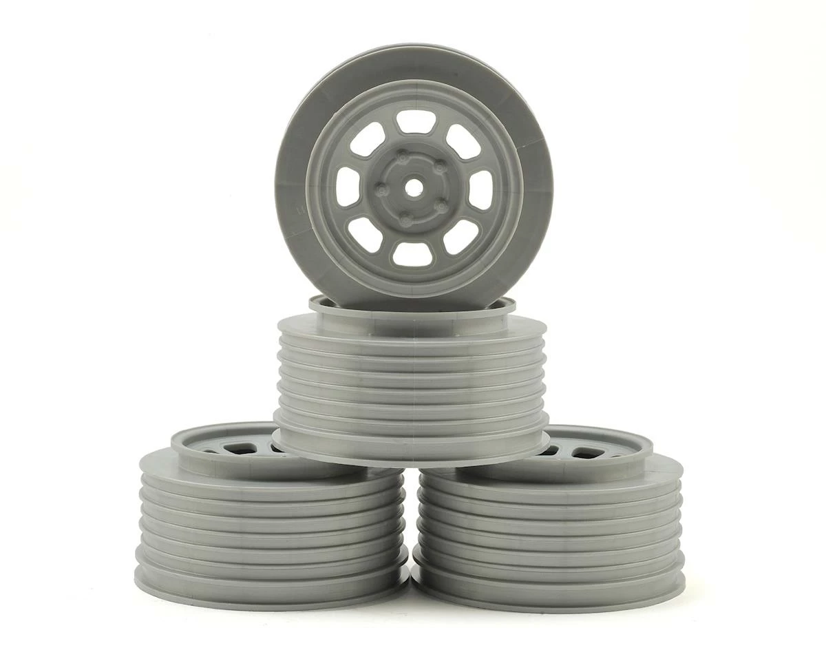 DE Racing Speedway SC Dirt Oval Wheels (Silver) (4) (+3mm Offset/29mm Backspace) (SC10/SC5M) W/12mm Hex