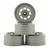 DE Racing Speedway SC Short Course Dirt Oval Wheels (Silve) (4) (19mm Backspace) (Slash Front) W/12mm Hex