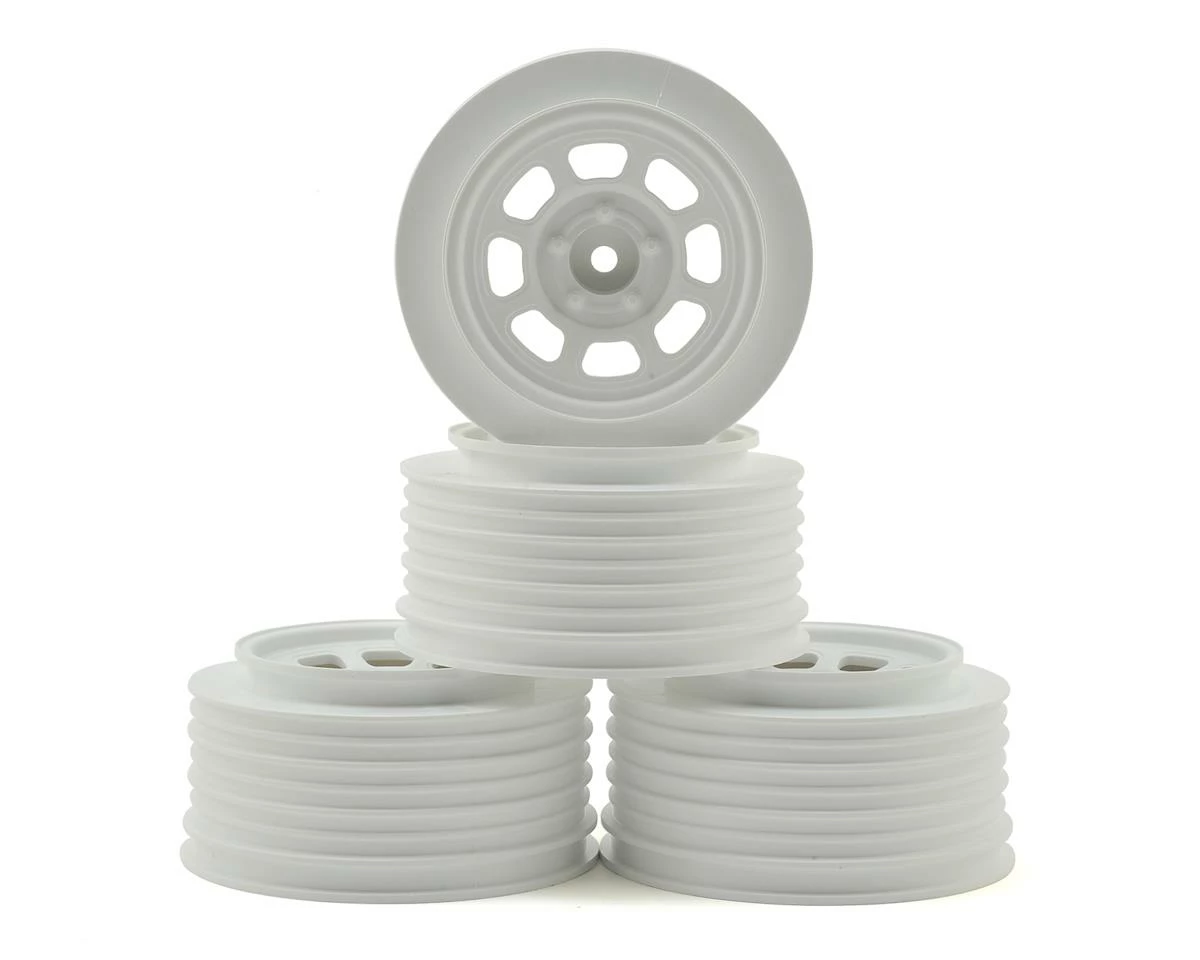 DE Racing Speedway SC Short Course Dirt Oval Wheels (White) (4) (19mm Backspace) (Slash Front) W/12mm Hex
