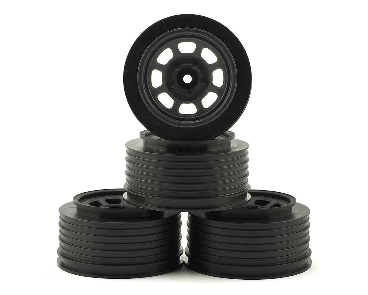 DE Racing Speedway Short Course Wheels (Black) (4) (21.5mm Backspace) (Slash Rear) W/12mm Hex