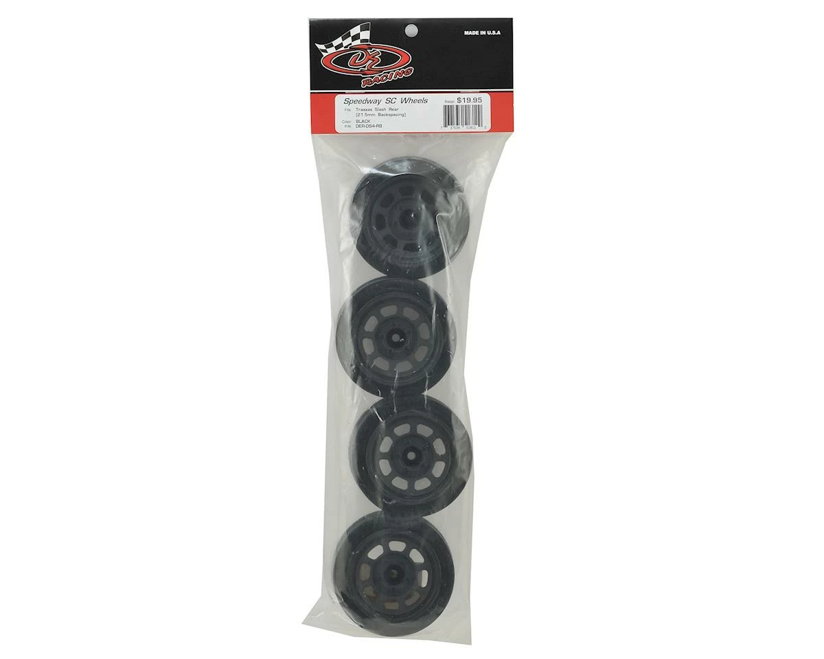 DE Racing Speedway Short Course Wheels (Black) (4) (21.5mm Backspace) (Slash Rear) W/12mm Hex - Image 3