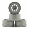 DE Racing Speedway Short Course Wheels (Silver) (4) (21.5mm Backspace) (Slash Rear) W/12mm Hex
