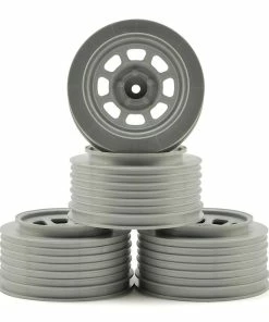 DE Racing Speedway Short Course Wheels (Silver) (4) (21.5mm Backspace) (Slash Rear) W/12mm Hex