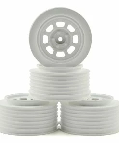 DE Racing Speedway Short Course Wheels (White) (4) (21.5mm Backspace) (Slash Rear) W/12mm Hex