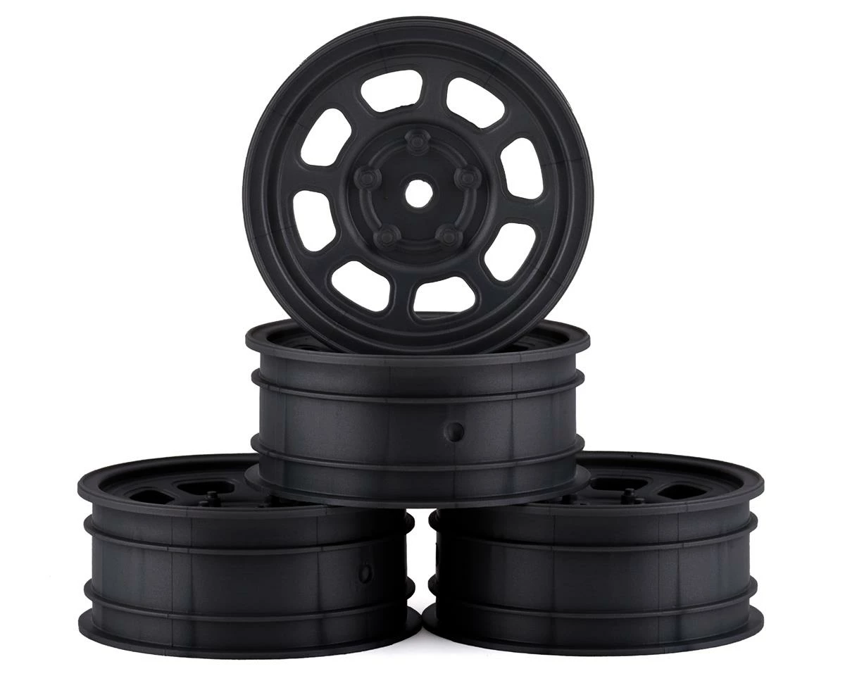 DE Racing Speedway Front Wheels (Black) (4) (Custom Works/B6) 3 DE Racing Speedway Front Wheels (Black) (4) (Custom Works/B6)