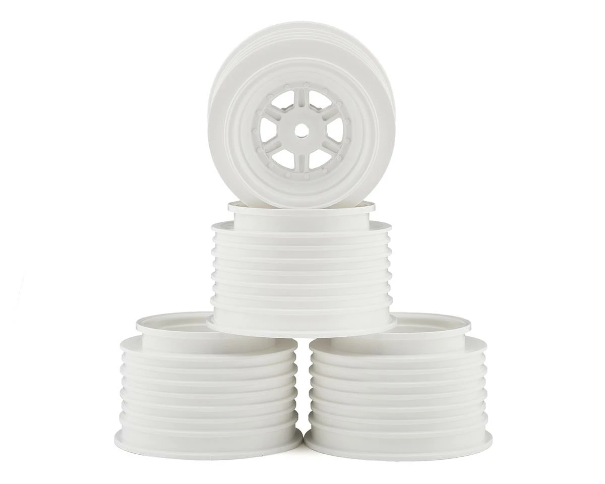 DE Racing Gambler Rear Late Model Wheels (AE/TLR) (White) W/12mm Hex