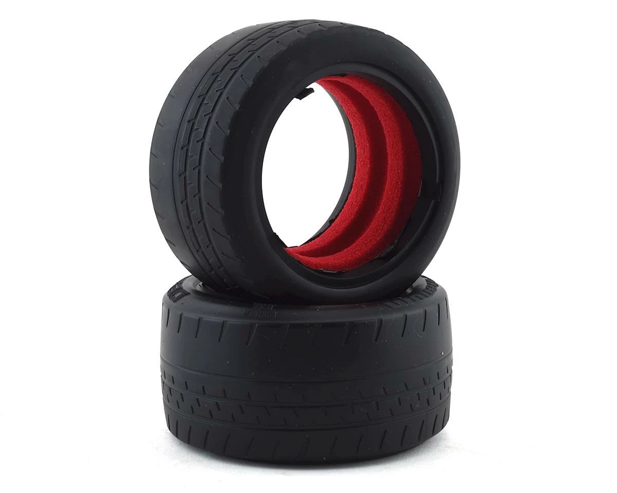 DE Racing Phenom Dirt Oval 2.2 Buggy Rear Tires W/Red Insert (2) (Clay)