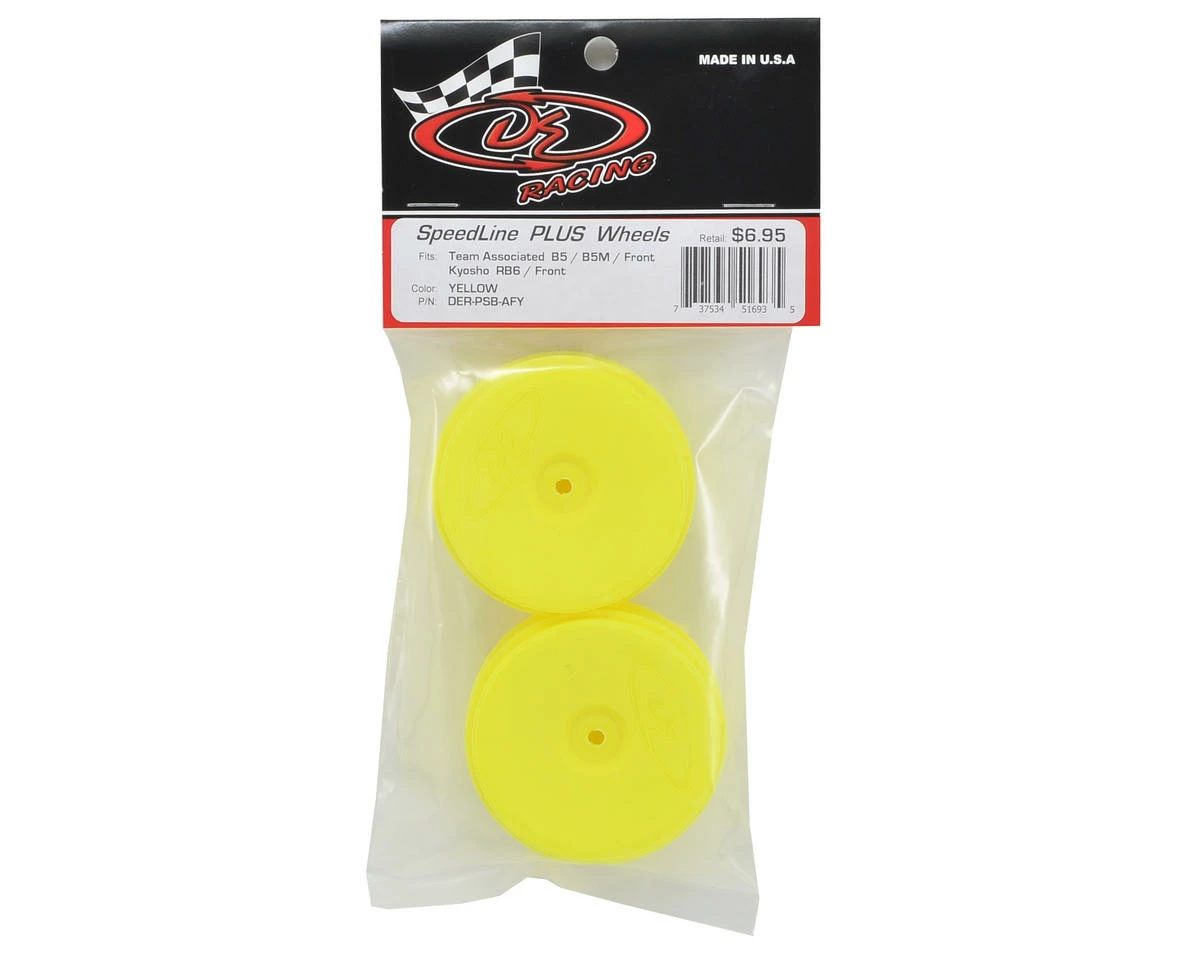 DE Racing Speedline PLUS 2.4 1/10 Buggy Front Wheel (2) (Yellow) W/12mm Hex (B6/RB6) - Image 3