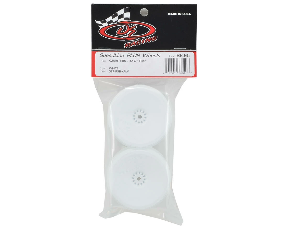 DE Racing Speedline PLUS 2.4 1/10 Buggy Rear Wheel (2) (White) W/12mm Hex (RB6/ZX6) - Image 3