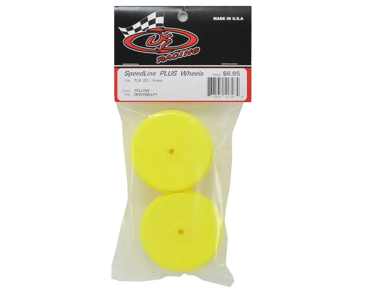 DE Racing Speedline PLUS 2.4 1/10 Buggy Front Wheel (2) (22 2.0) (Yellow) W/10mm Hex - Image 3