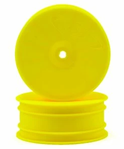 DE Racing 12mm Hex "Speedline" 2.2 4WD Front Buggy Wheels (2) (22-4) (Yellow)