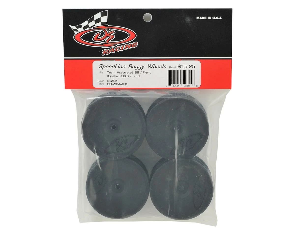 DE Racing 12mm Hex "Speedline" 2.2 1/10 Buggy Front Wheels (4) (B6/RB6) (Black) 5 DE Racing 12mm Hex "Speedline" 2.2 1/10 Buggy Front Wheels (4) (B6/RB6) (Black) - Image 3