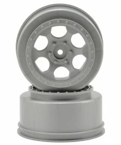 DE Racing Trinidad Short Course Wheels W/3mm Offset (Silver) (2) (SC5M) W/12mm Hex