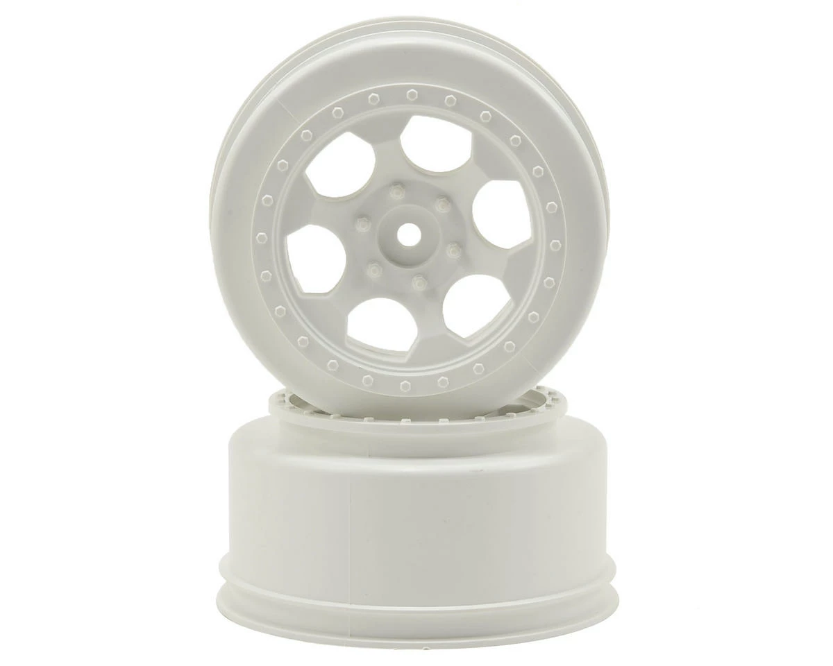 DE Racing Trinidad Short Course Wheels W/3mm Offset (White) (2) (SC5M) W/12mm Hex