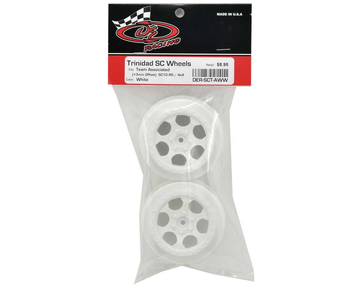 DE Racing Trinidad Short Course Wheels W/3mm Offset (White) (2) (SC5M) W/12mm Hex - Image 2